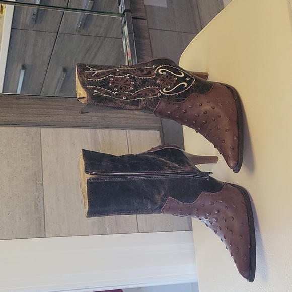 NWOT western heeled boot, leather, sz9 - Picture 2 of 8